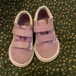 Vans Kids Light Pink Velcro Sneakers